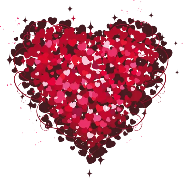 Red Heart-Shaped Cluster Design