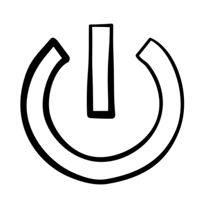 Black Power Button Icon in Simple Design