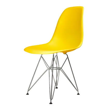 Modern Yellow Chair with Steel Legs