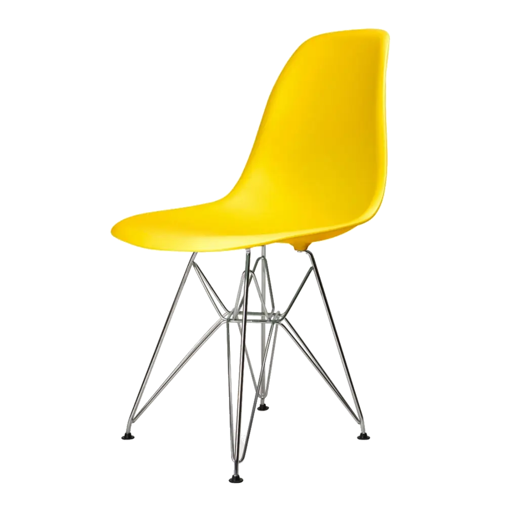 Modern Yellow Chair with Steel Legs