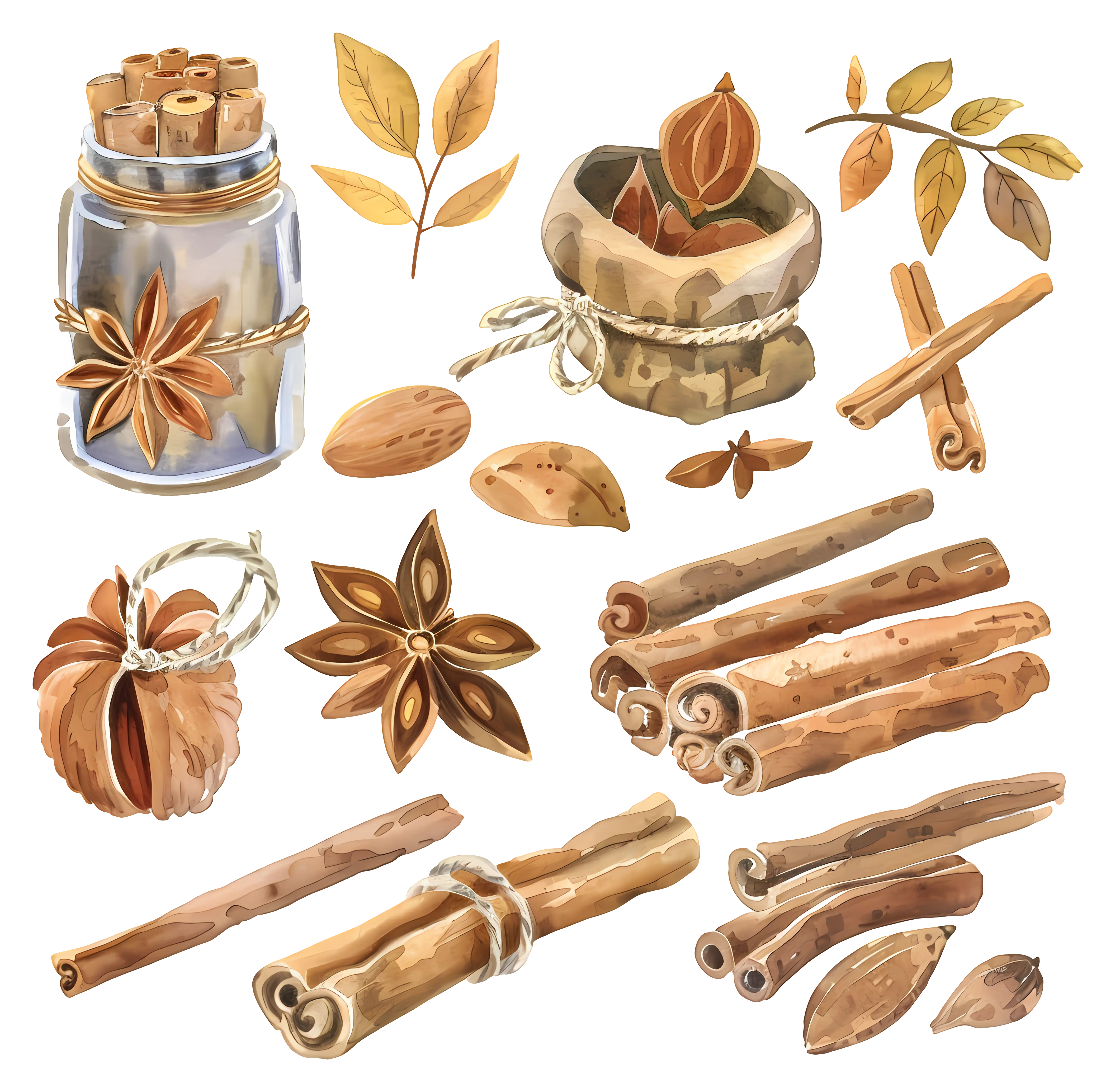Cinnamon Sticks and Assorted Spices