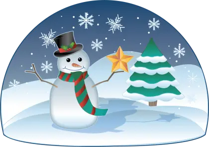 Snowman with Christmas Tree