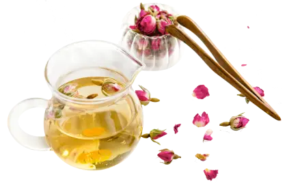 Aromatic Herbal Tea with Rose Petals