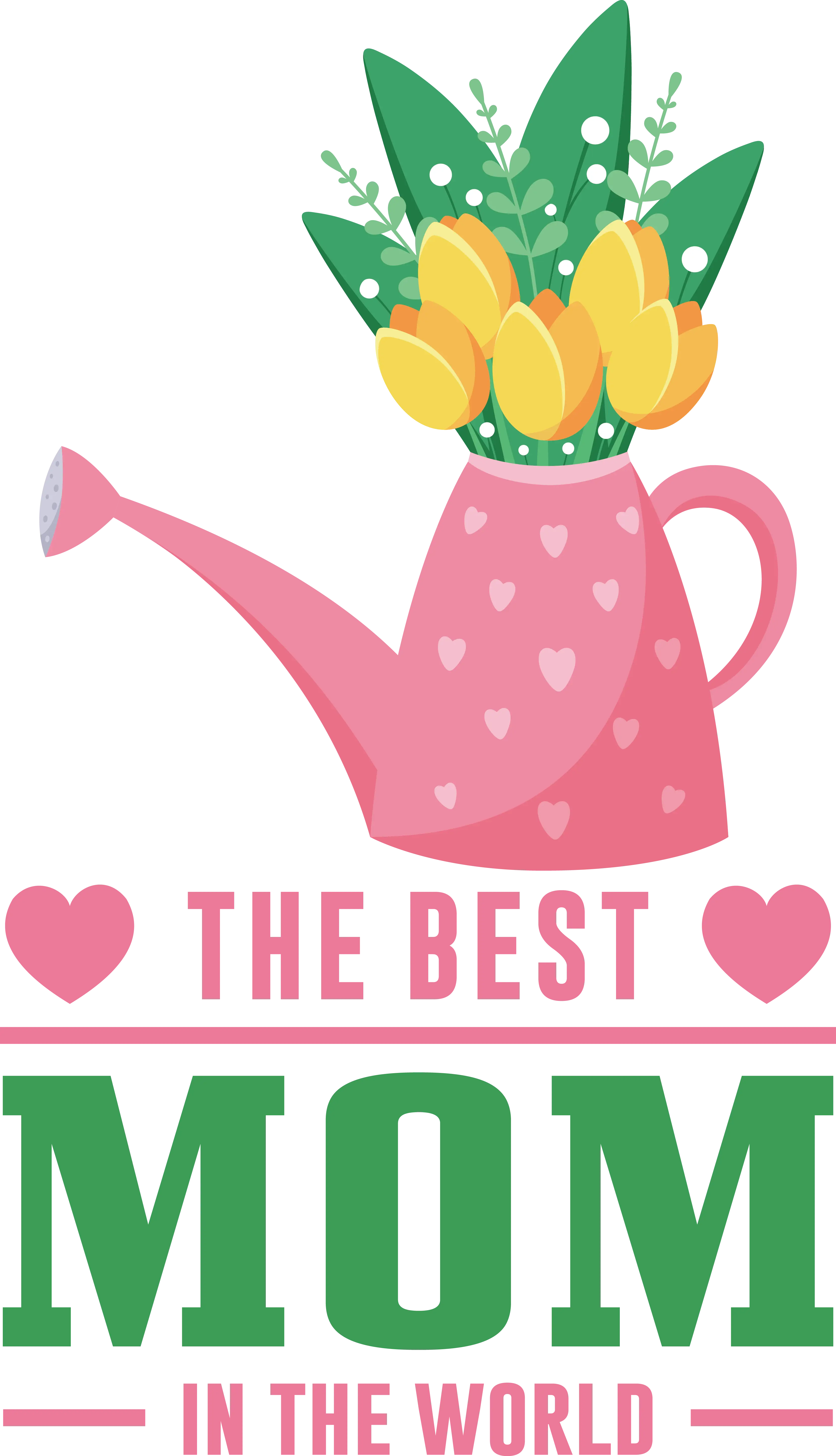 The Best Mom in the World with Flowers