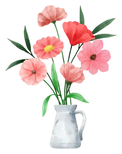 Pink Flowers in Vase