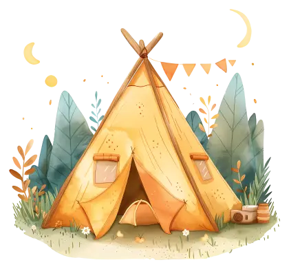 Cozy Camping Tent Illustration