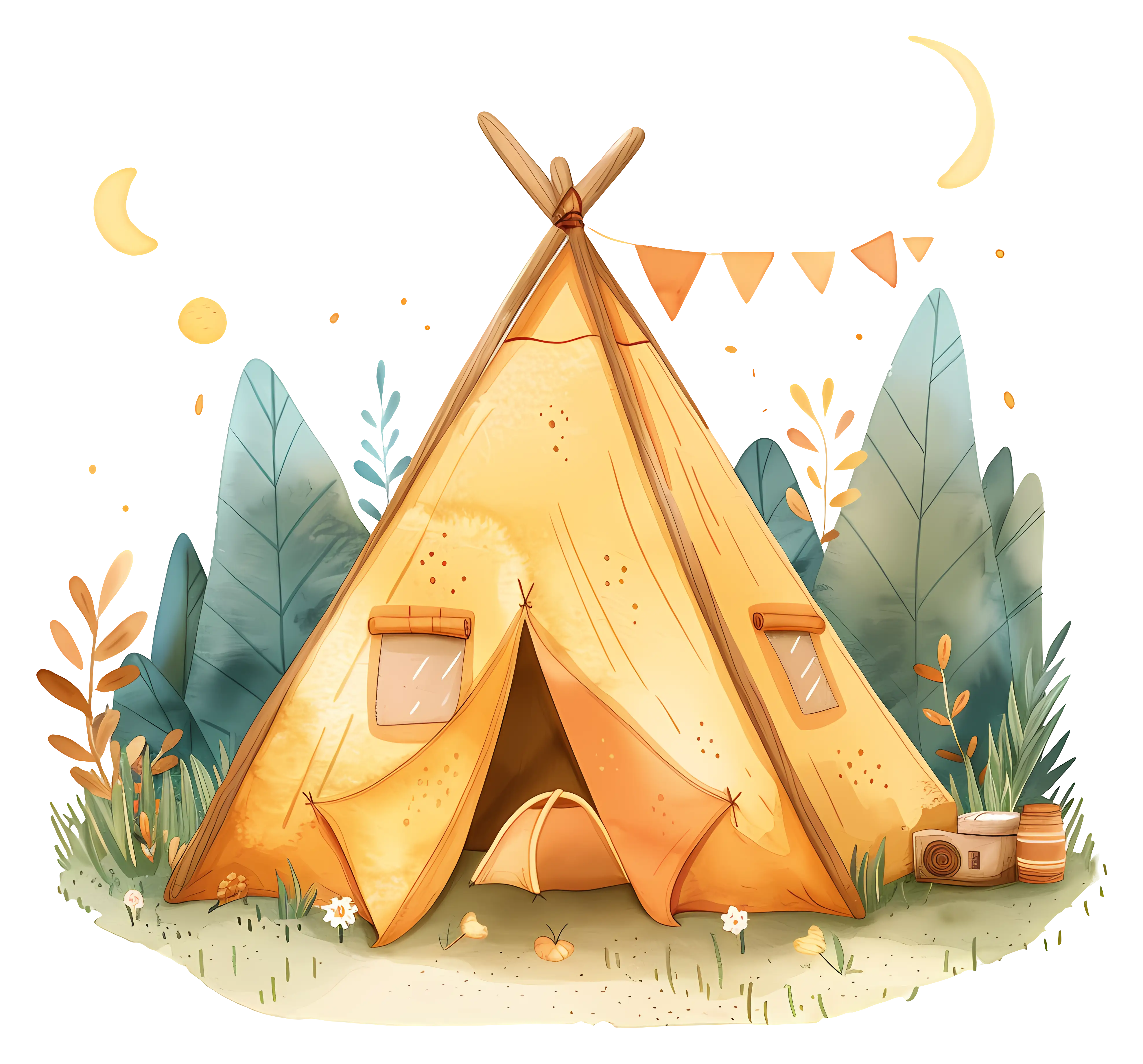 Cozy Camping Tent Illustration