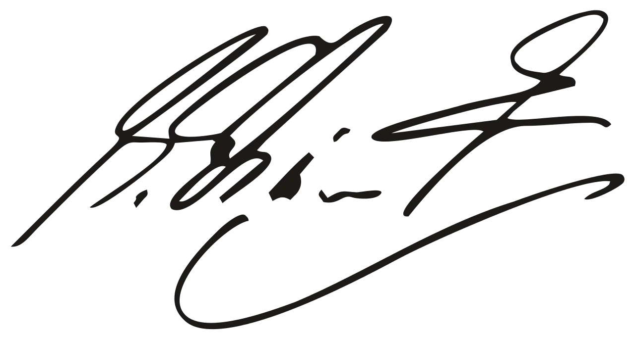 Stylized Black Ink Signature Illustration
