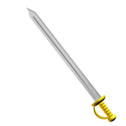 Silver Sword with Yellow Handle Illustration