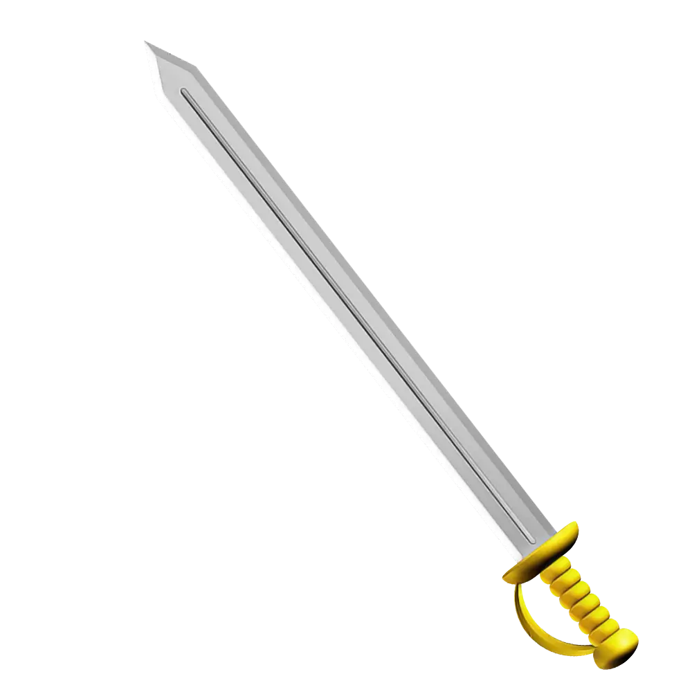 Silver Sword with Yellow Handle Illustration