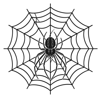 Illustration of Spider in Web
