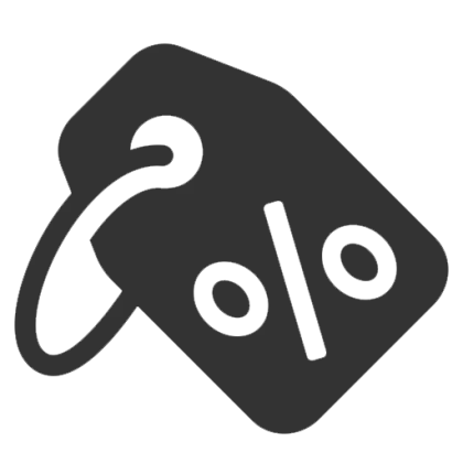 Black Discount Tag Icon