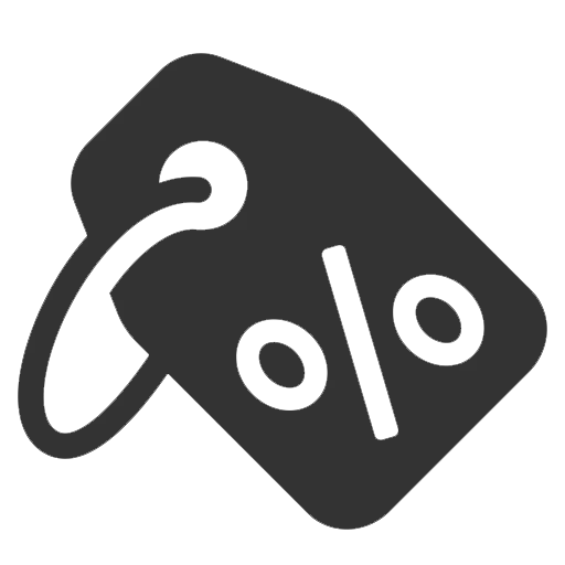 Black Discount Tag Icon
