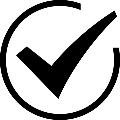 Black Checkmark in Circle Symbol