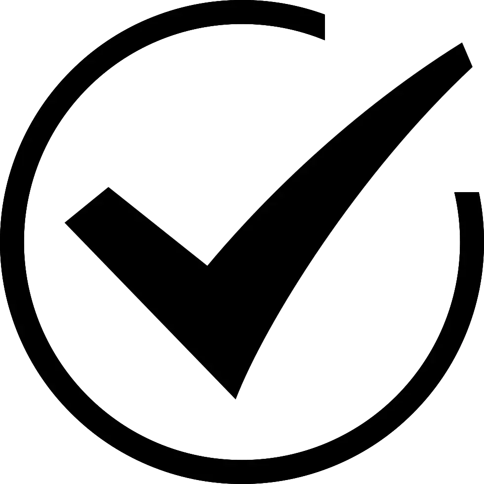 Black Checkmark in Circle Symbol