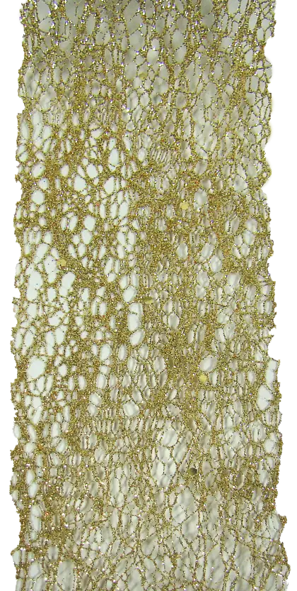 Gold Lace Fabric with Intricate Pattern
