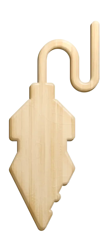 Wooden Key Illustration