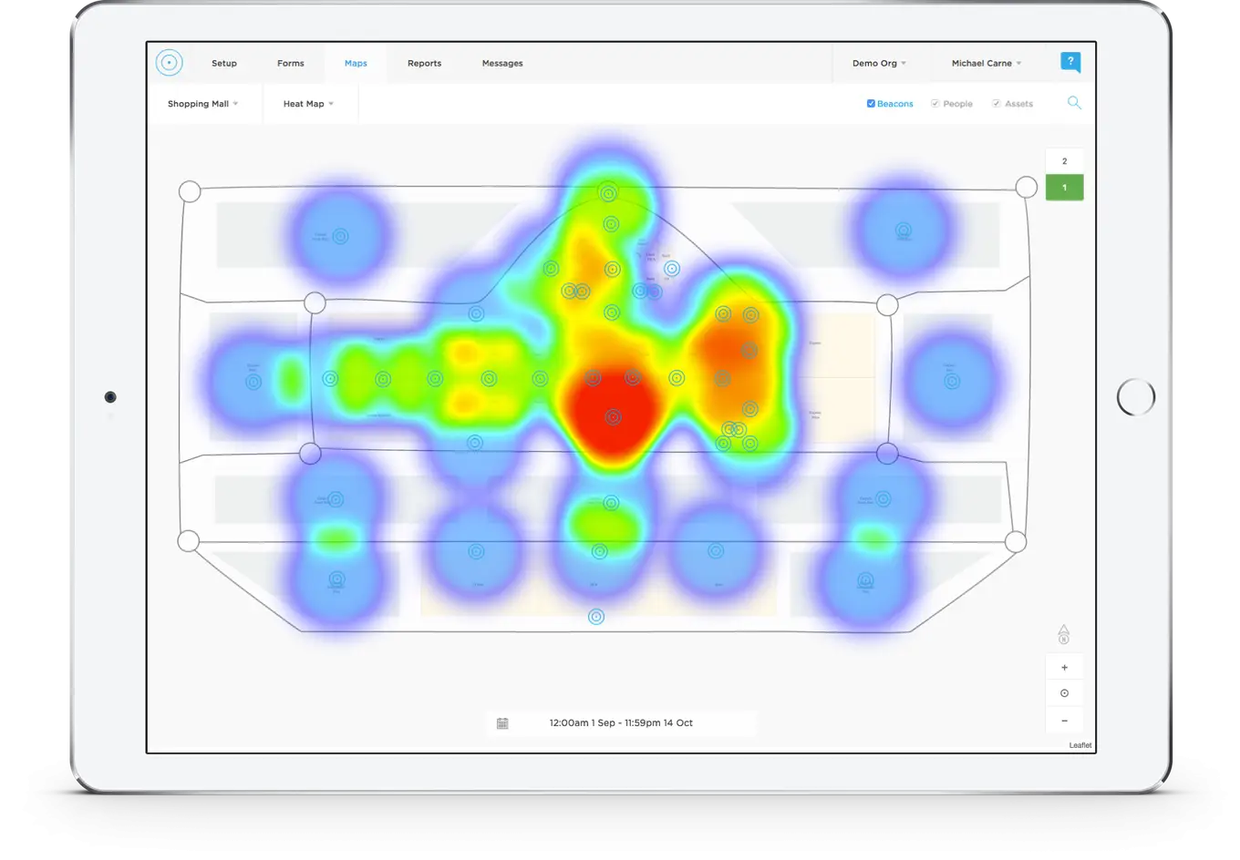Heatmap Display on Tablet Screen