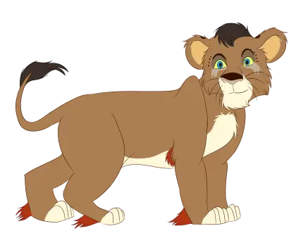 Cartoon Lion Cub in Cute Design