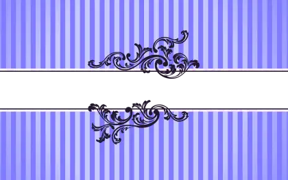 Decorative Frame with Blue Stripes and Ornaments