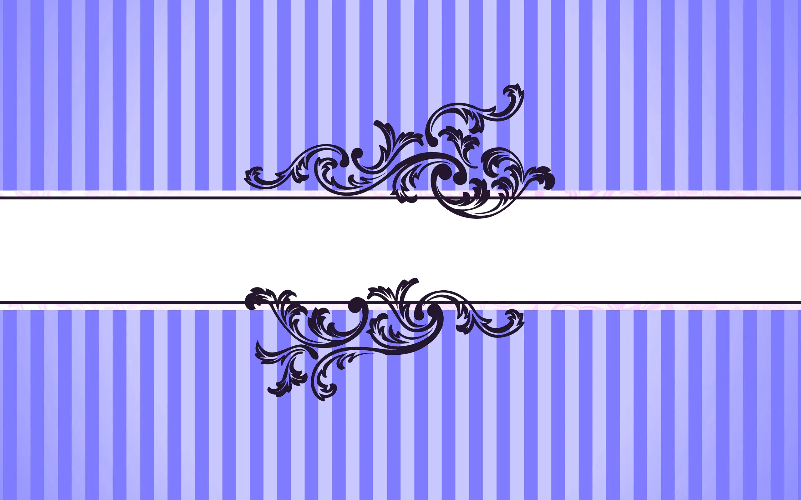 Decorative Frame with Blue Stripes and Ornaments