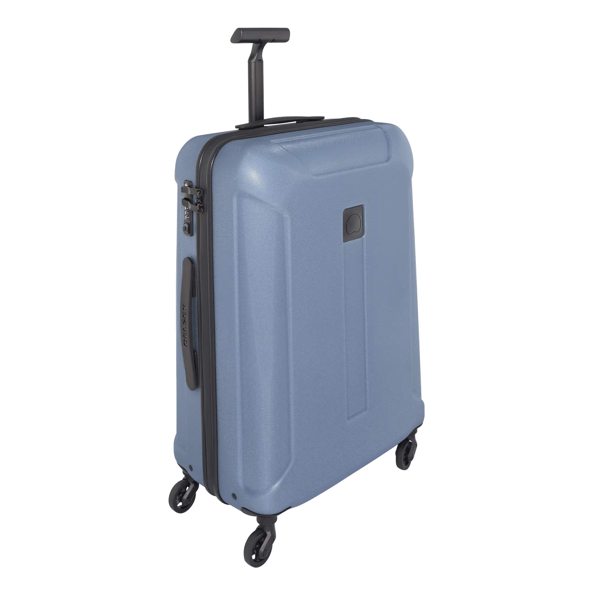 Blue Hard-Shell Suitcase with Wheels