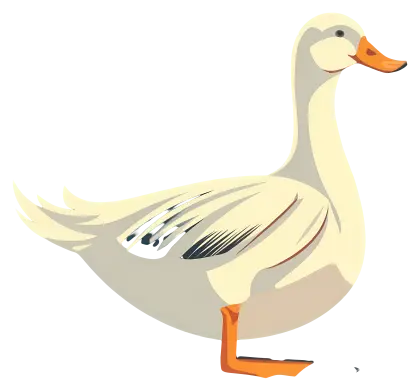 Illustration of a White Duck in Nature