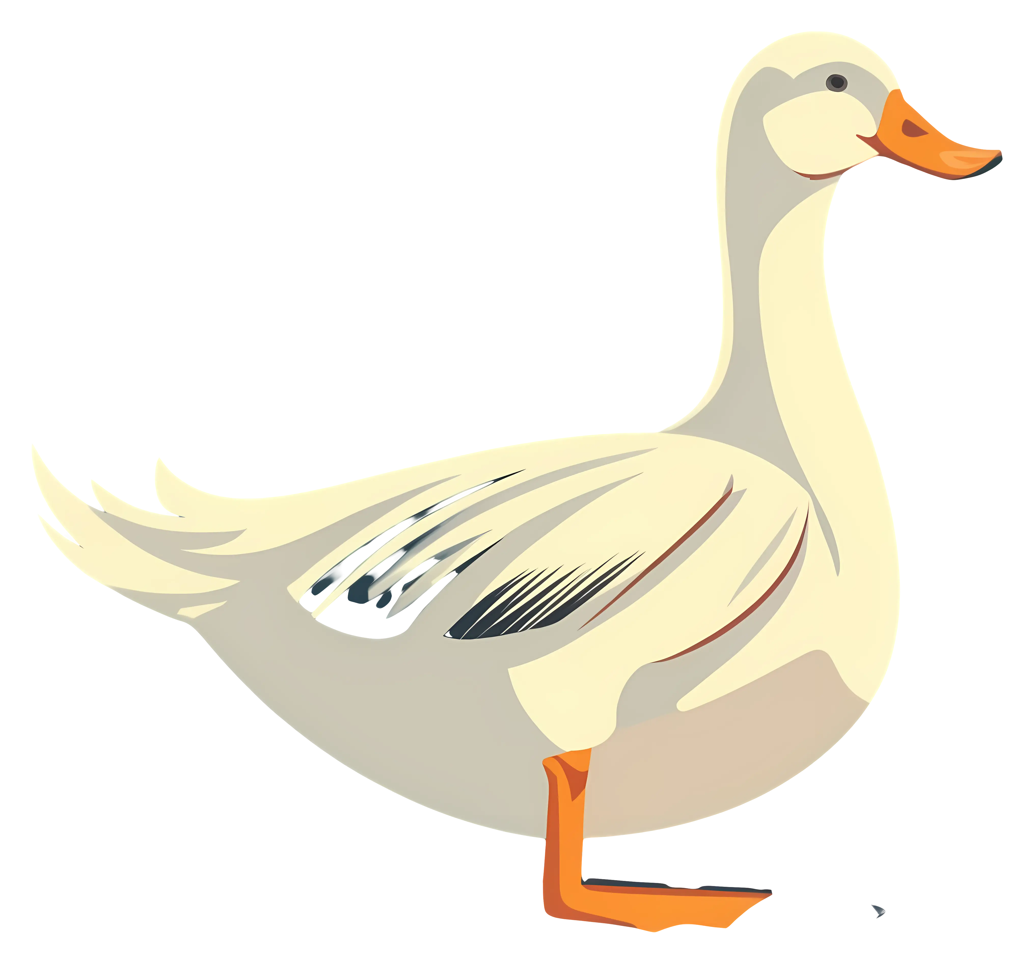 Illustration of a White Duck in Nature