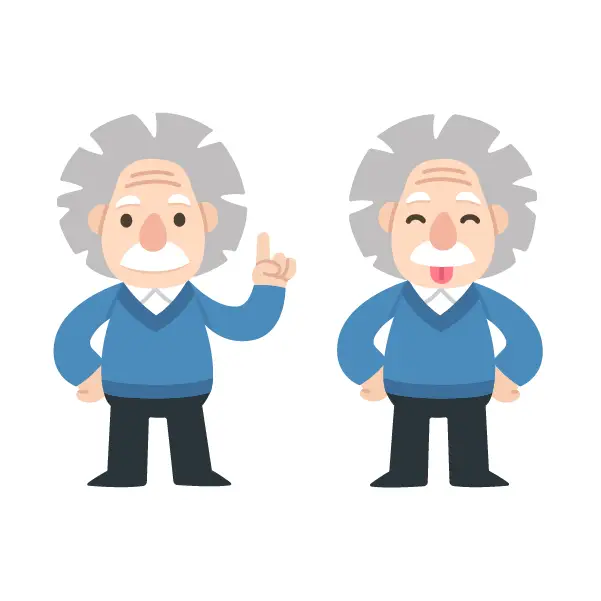 Cute Cartoon Scientist with Different Expressions
