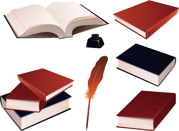 Books and Quill Writing Illustration