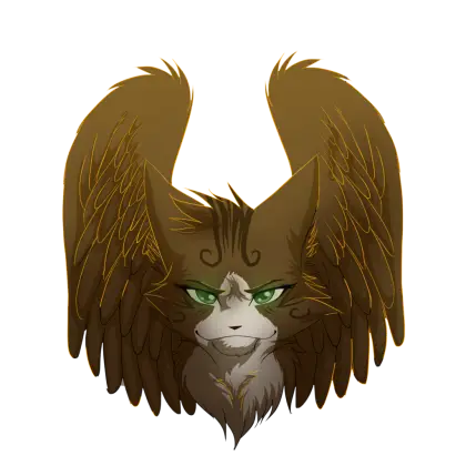 Fantasy Winged Cat with Green Eyes