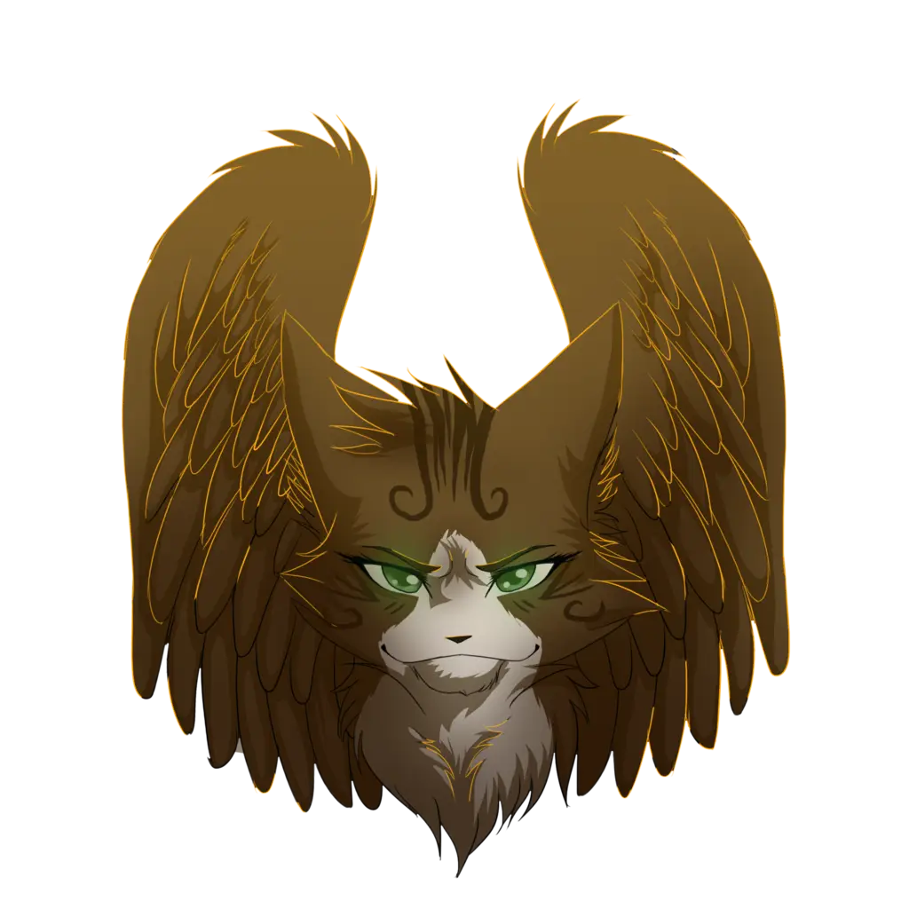Fantasy Winged Cat with Green Eyes