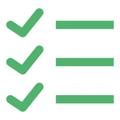 Green Checklist Icon with Tick Marks
