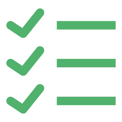 Green Checklist Icon with Tick Marks