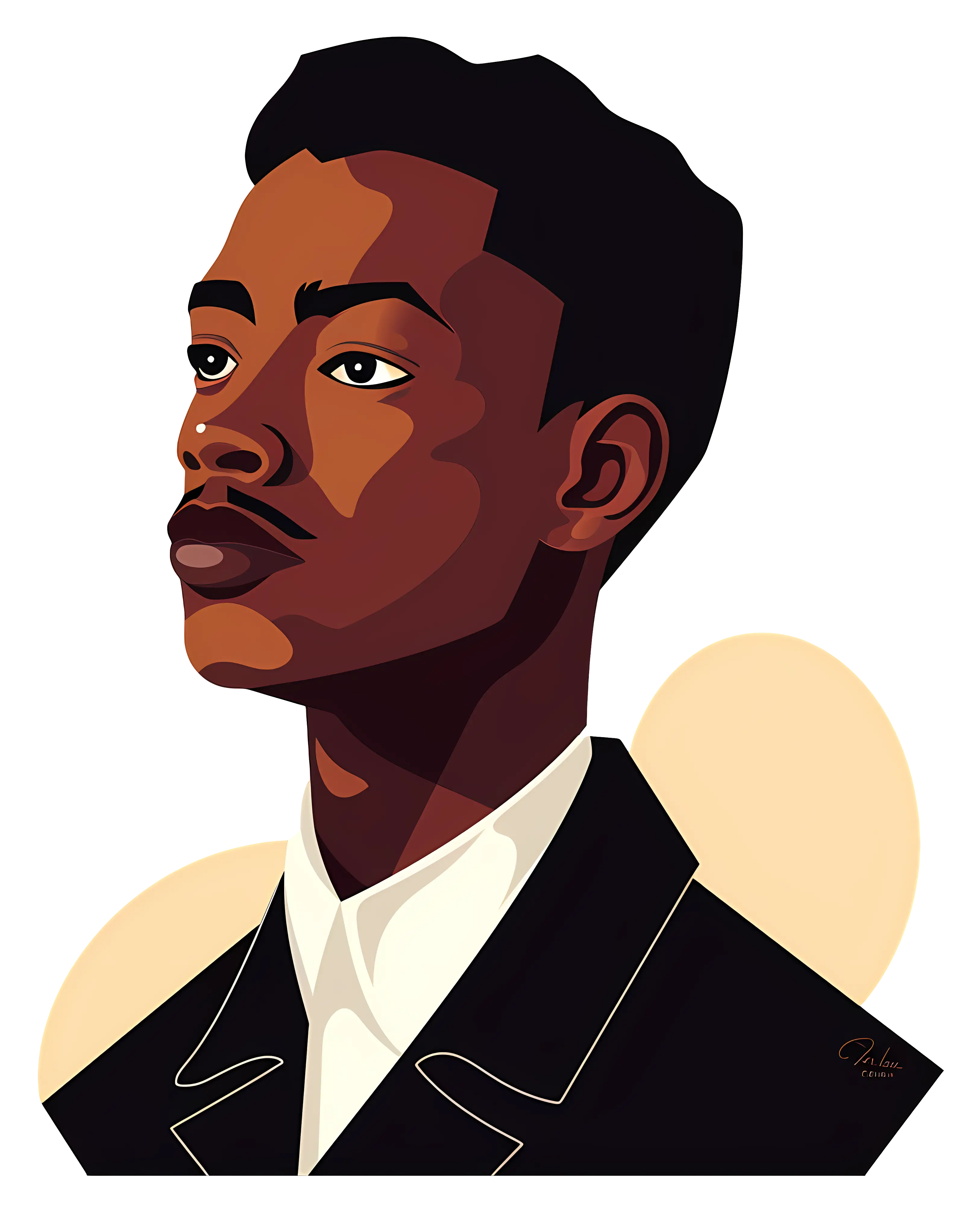 Formal Man Portrait Illustration