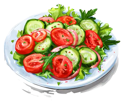 Fresh Vegetable Salad on Plate