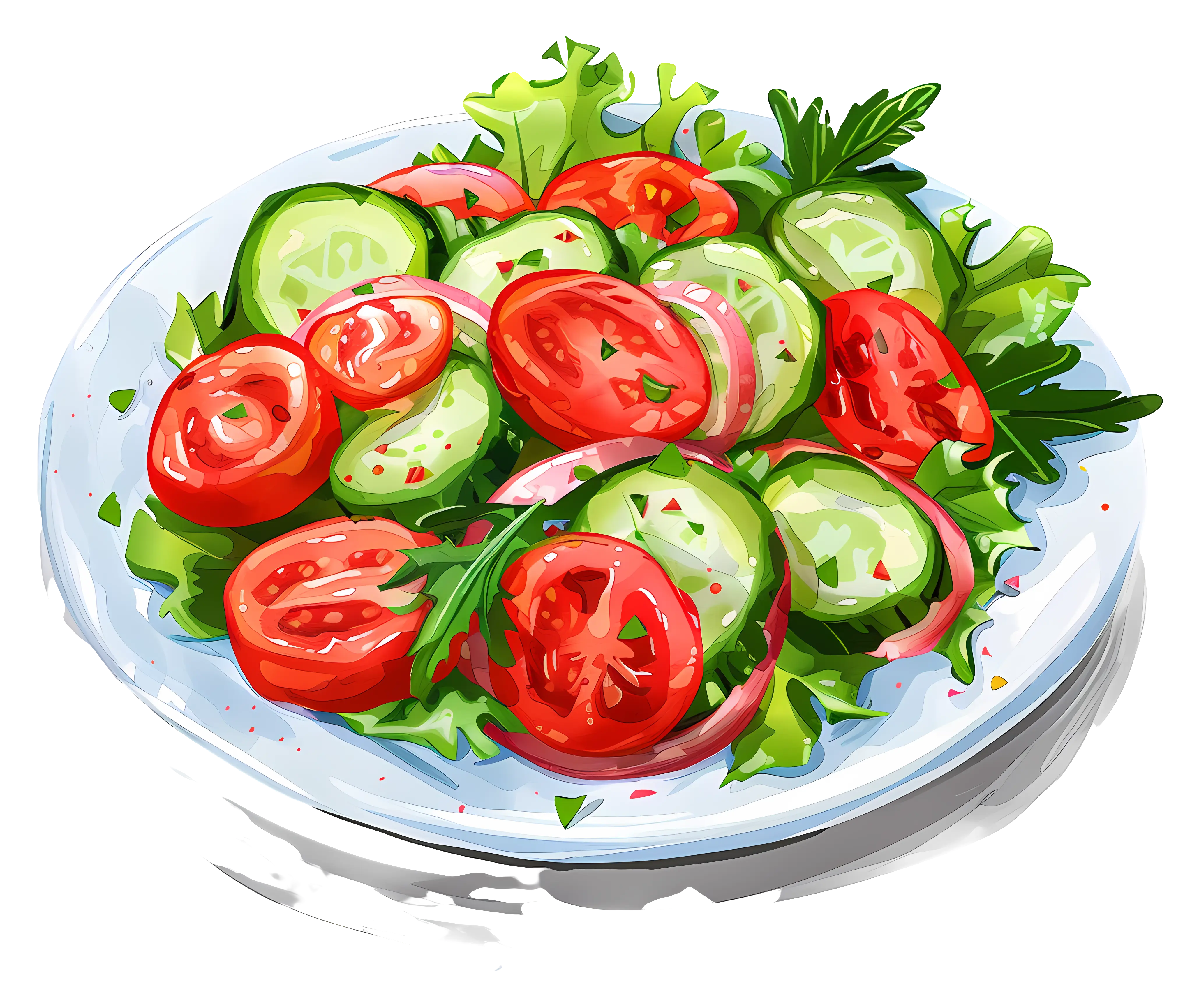 Fresh Vegetable Salad on Plate