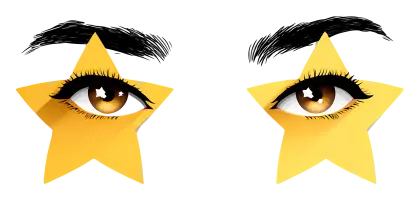 Illustration of Eyes with Star Shapes