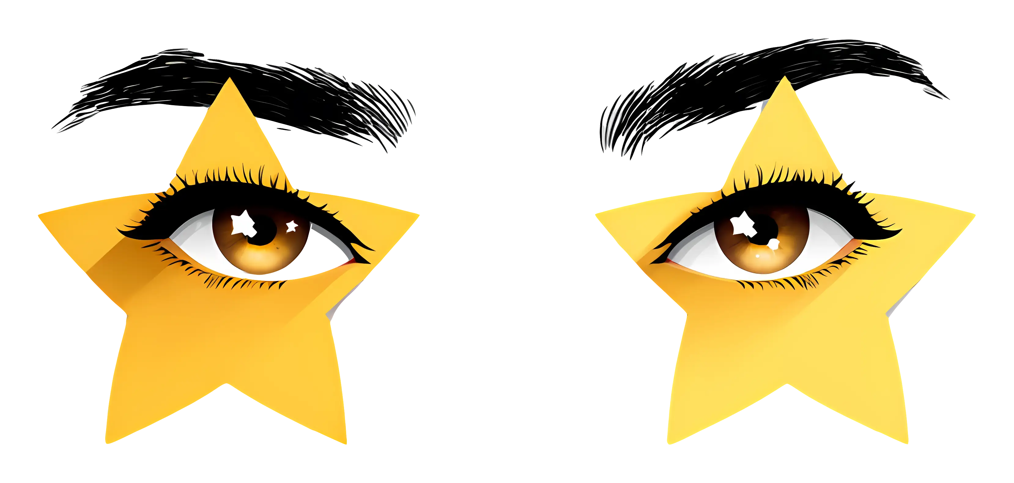 Illustration of Eyes with Star Shapes