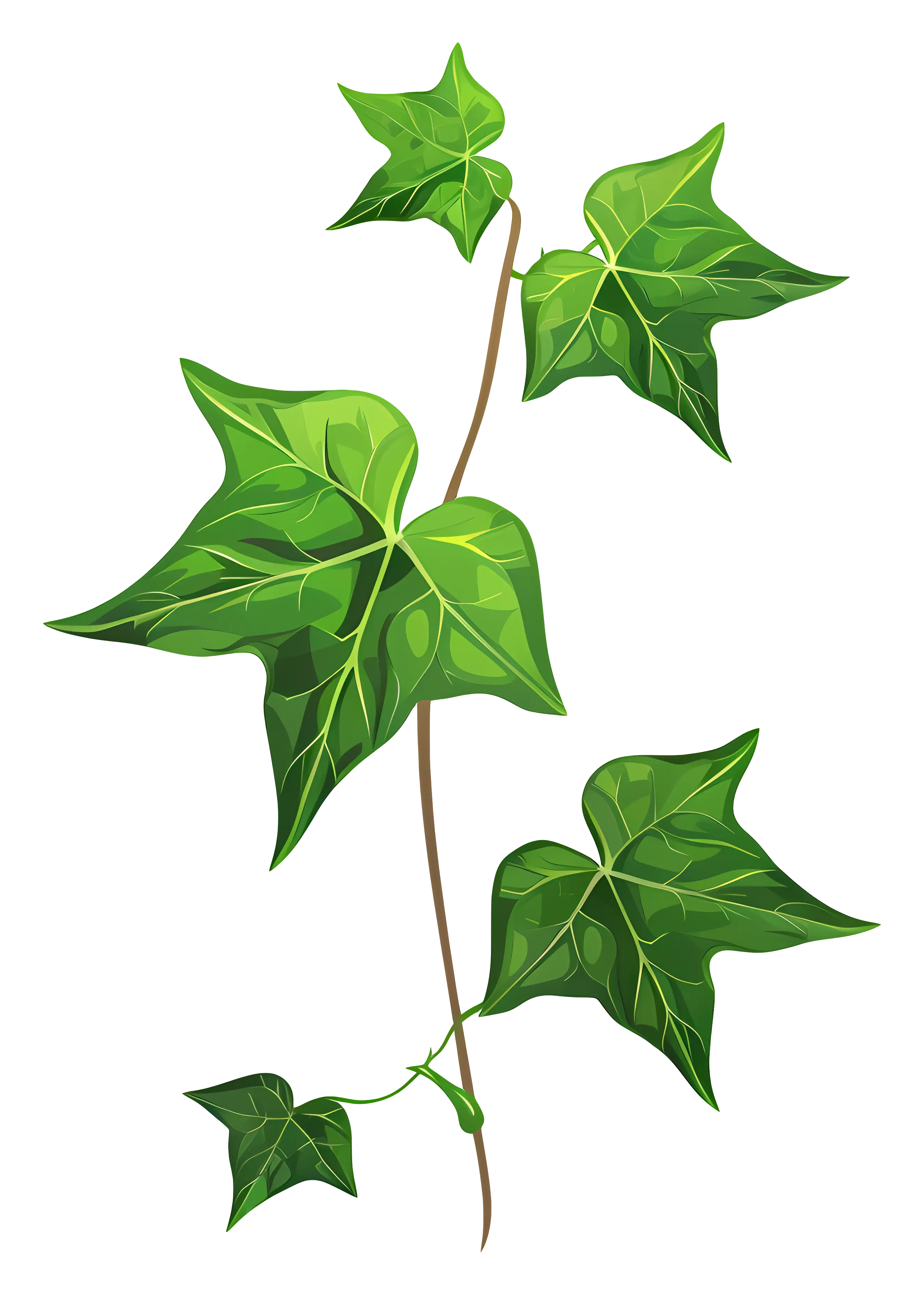 Illustration of Green Ivy Leaves