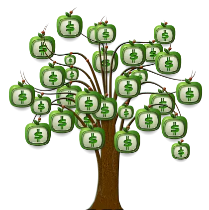 Illustration of a Money Tree with Dollar Signs