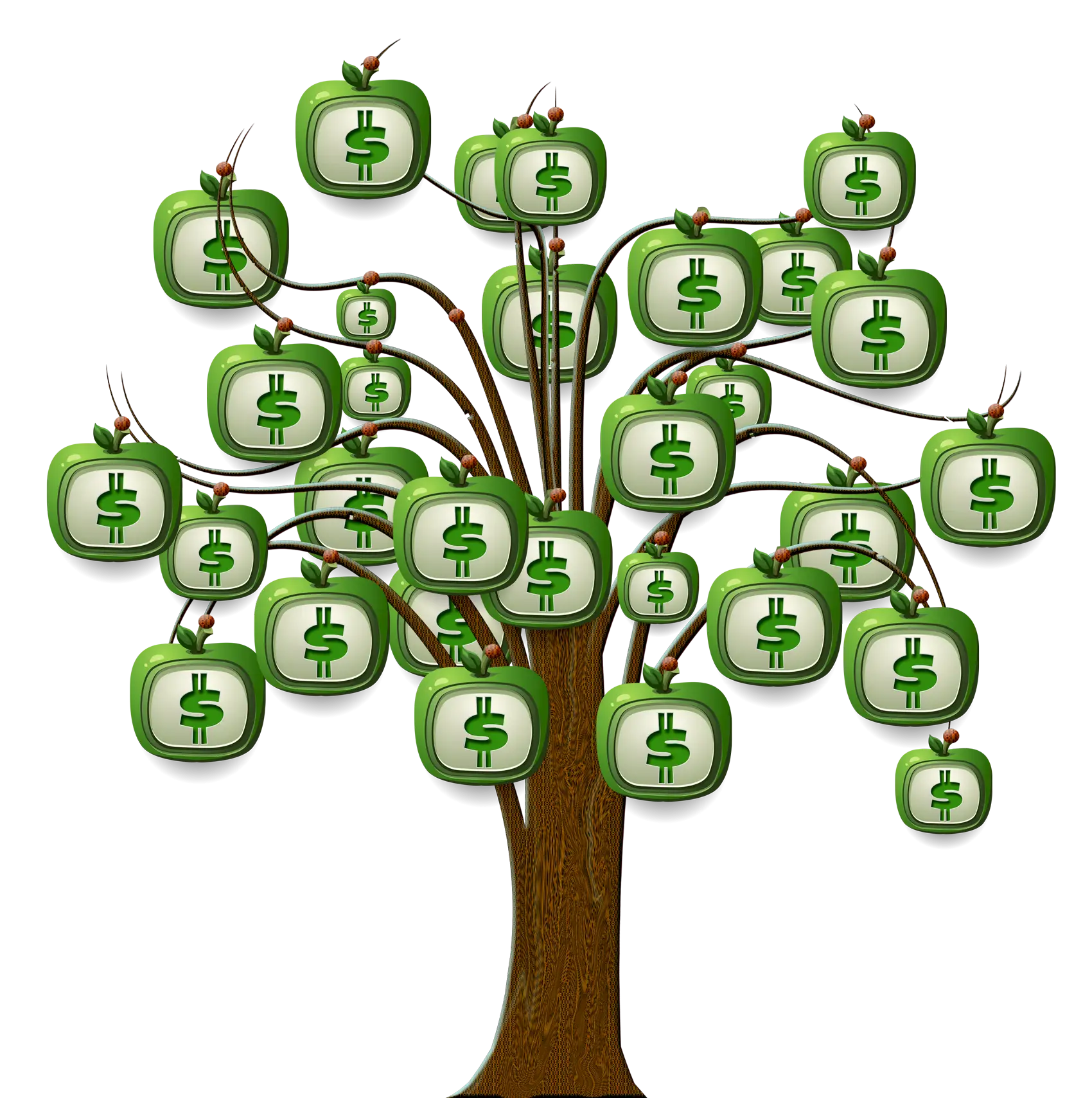 Illustration of a Money Tree with Dollar Signs