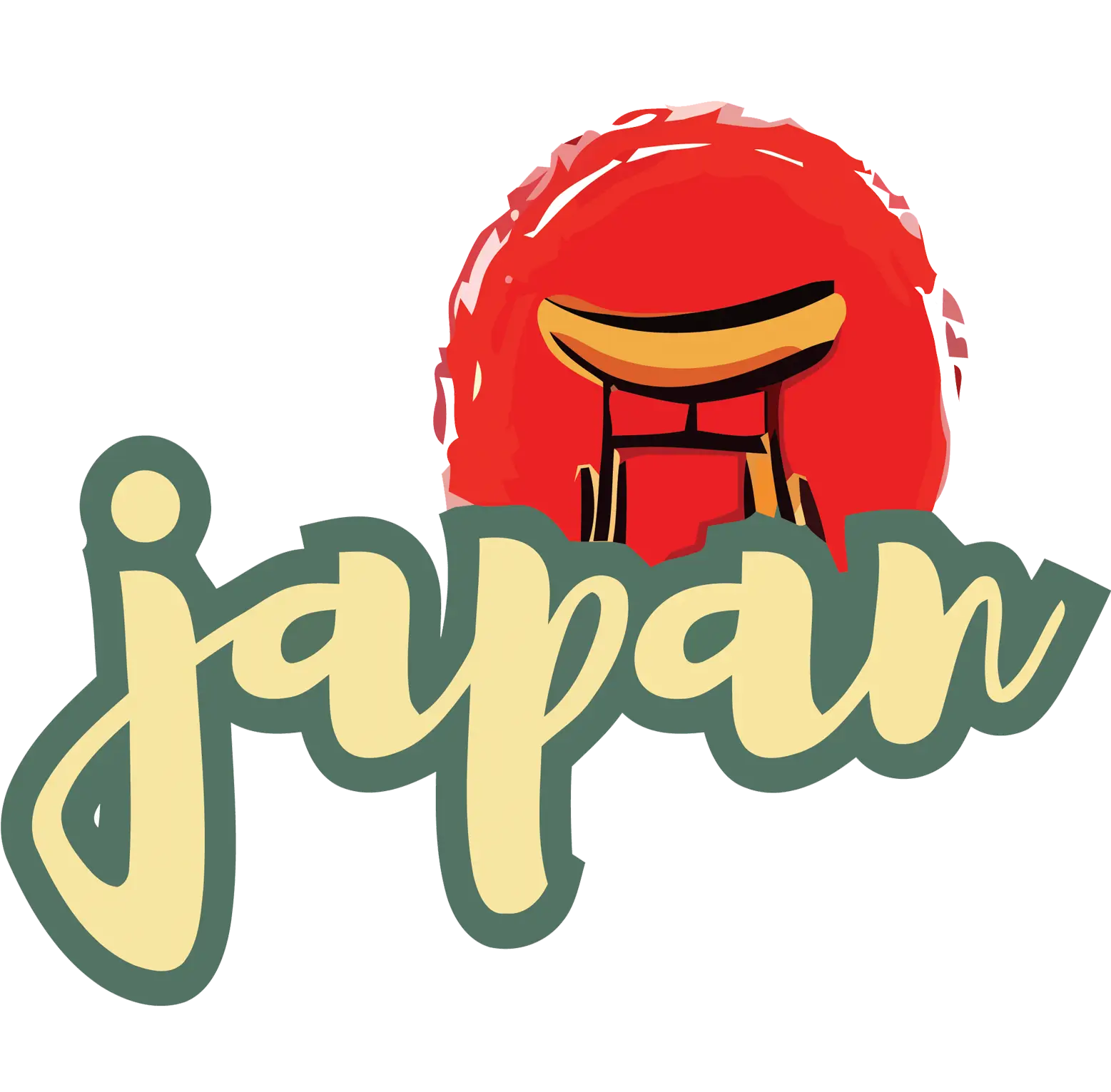 Japan Logo with Torii Gate