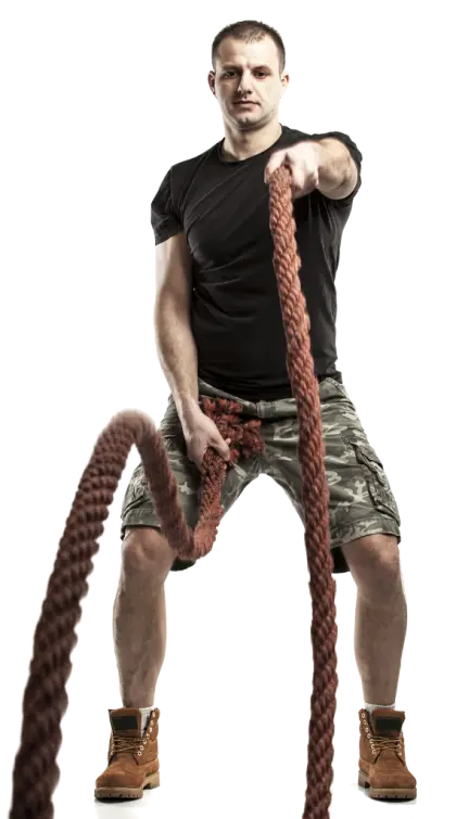 Man Exercising with Rope