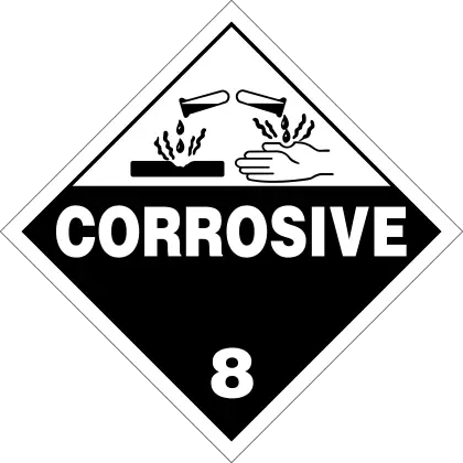Corrosive hazard warning sign icon