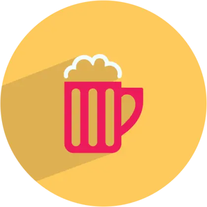 Beer Mug Icon in Yellow Background