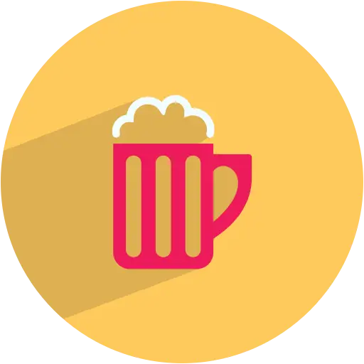 Beer Mug Icon in Yellow Background