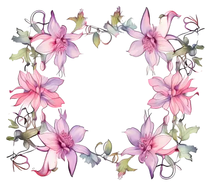 Elegant Floral Frame with Pink Flowers