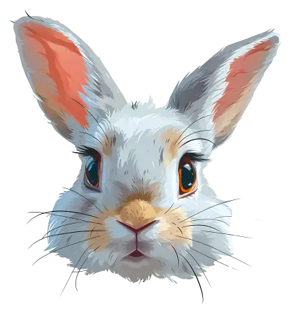 Adorable Rabbit Face Illustration