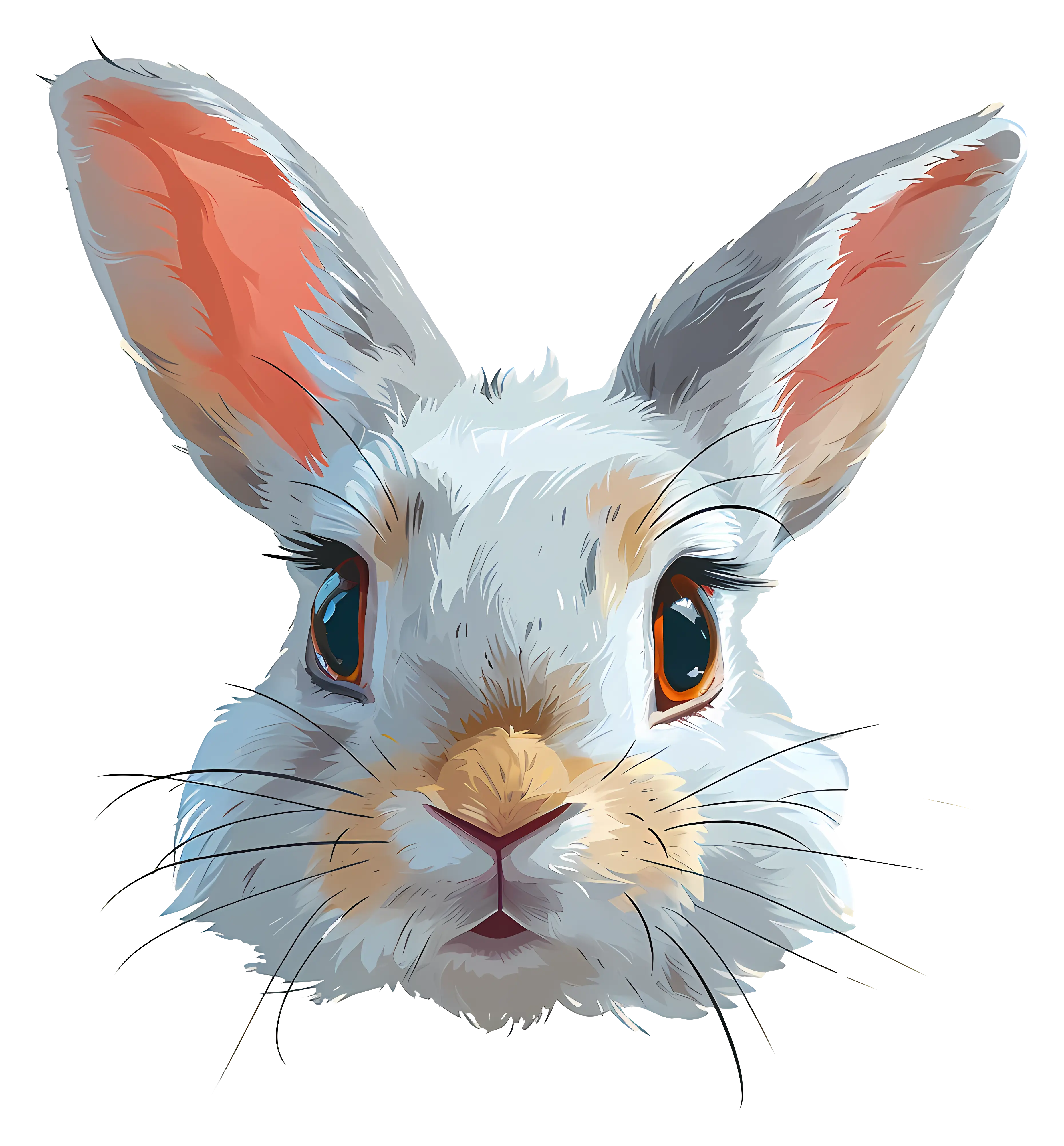 Adorable Rabbit Face Illustration